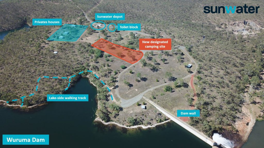 Map of new designated camping site at Wuruma Dam
