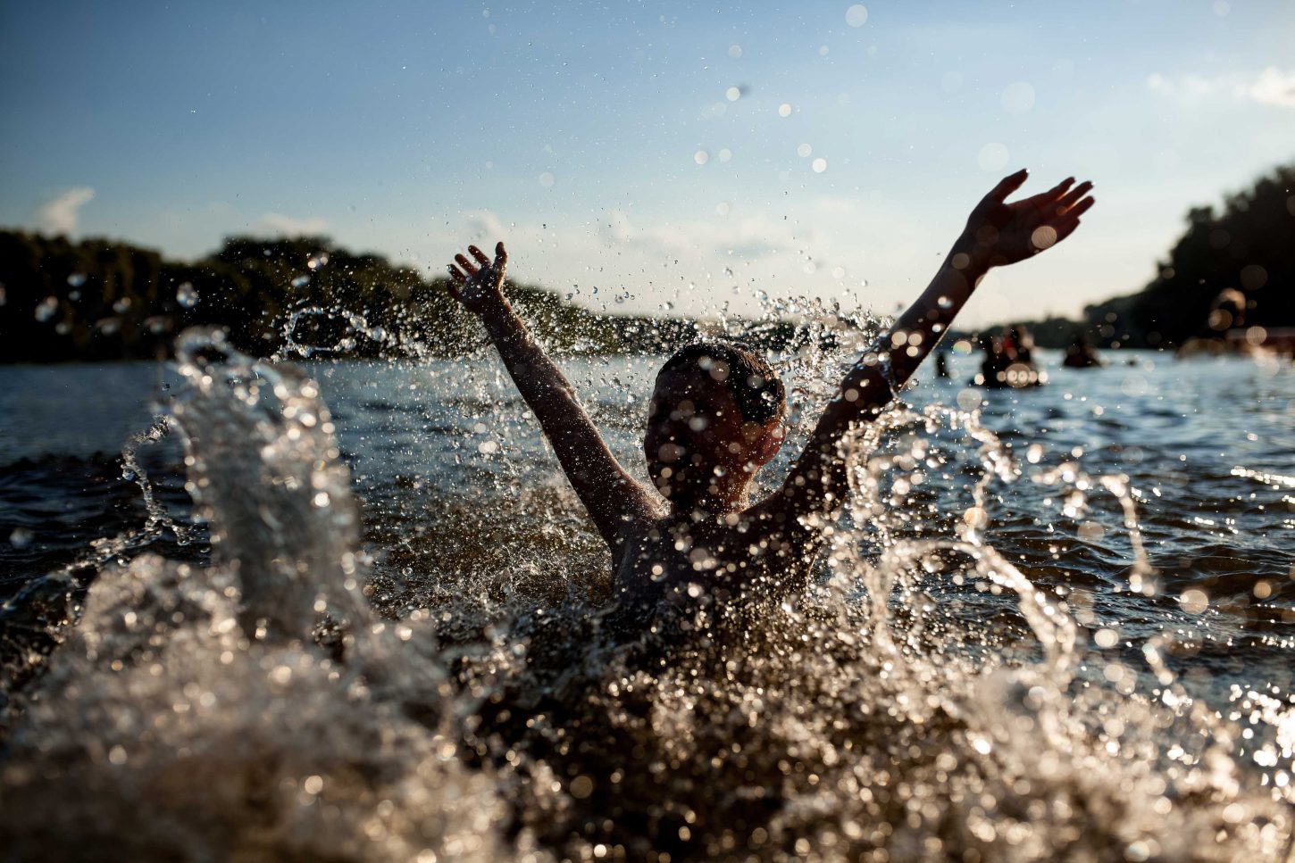 Child playing in water