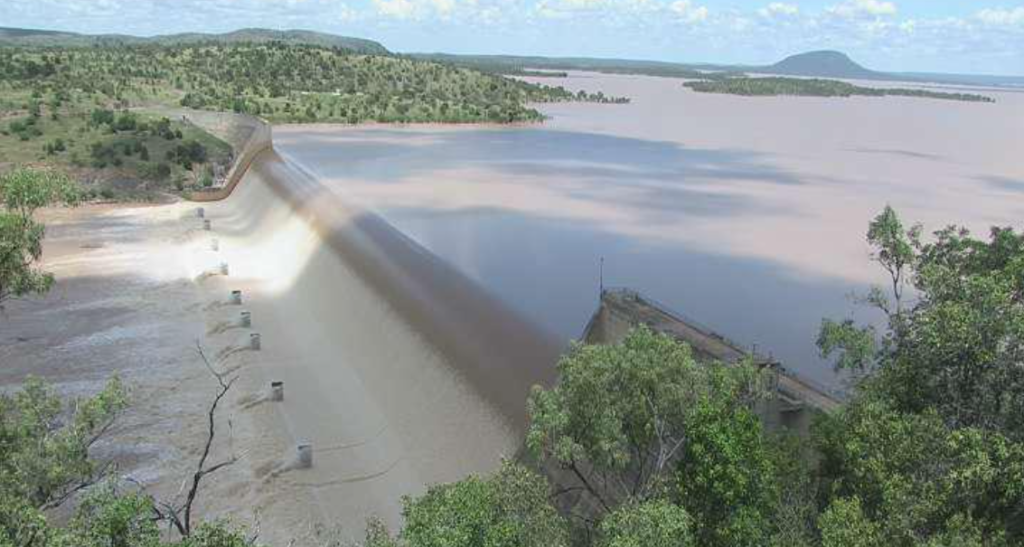 Burdekin Falls Dam spilling