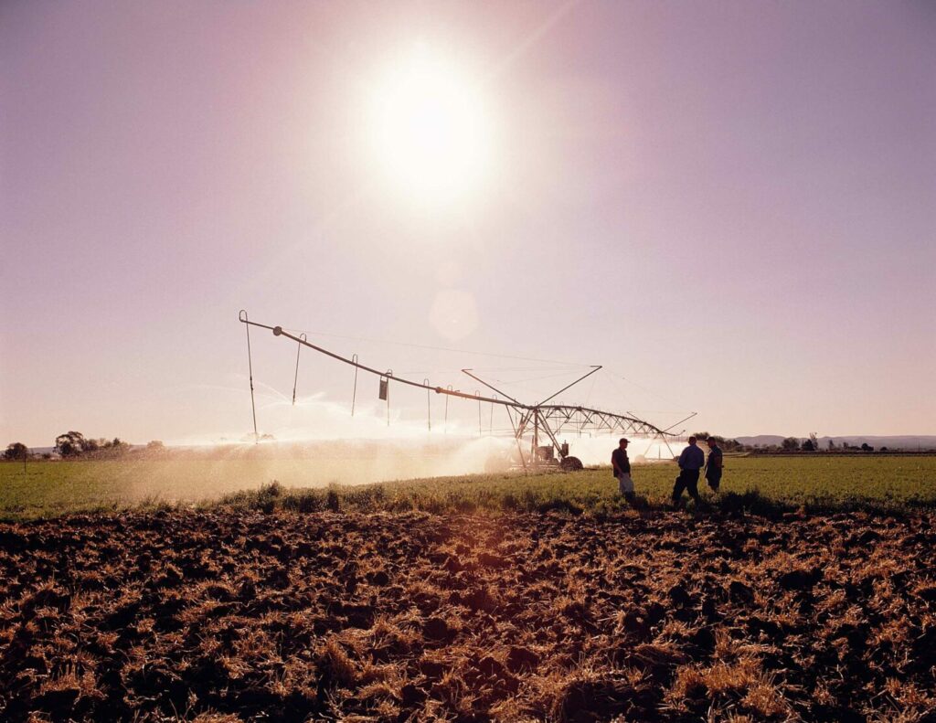 Irrigation at Sunset