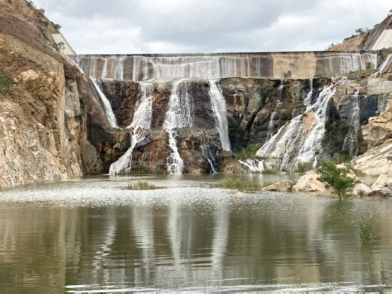 Boondooma Dam spilling