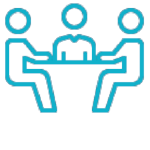 Employee Benefits - My growth icon - three people at a table having a meeting