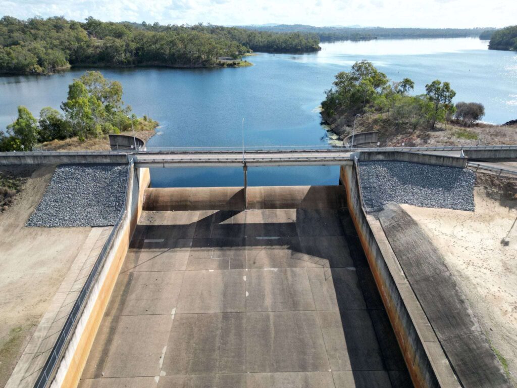 Dam spillway showing completed upgrades