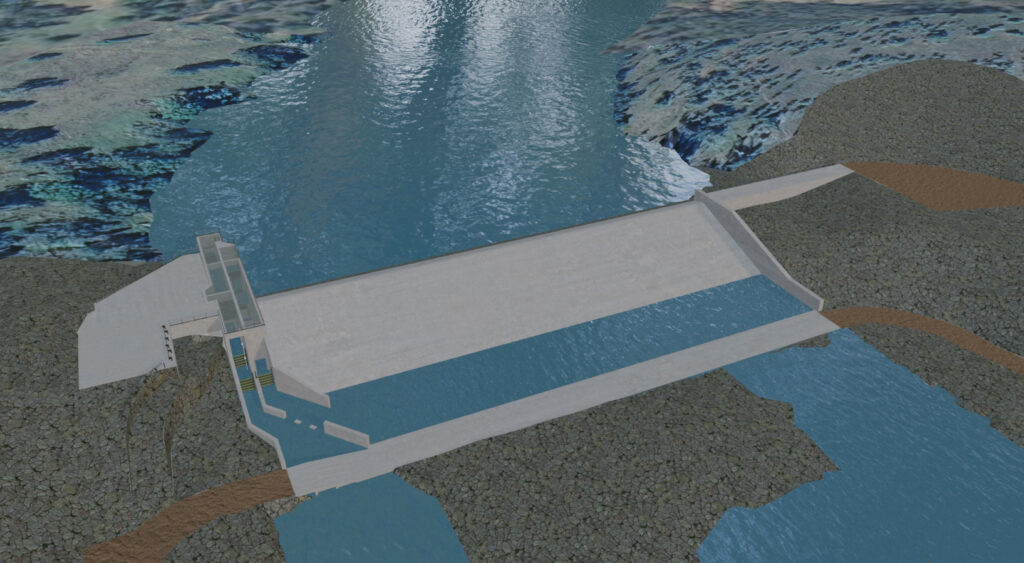 Artist's impression of the proposed weir at Cooranga in Queensland